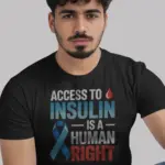 black insulin is a human right shirt front awareness ribbon design