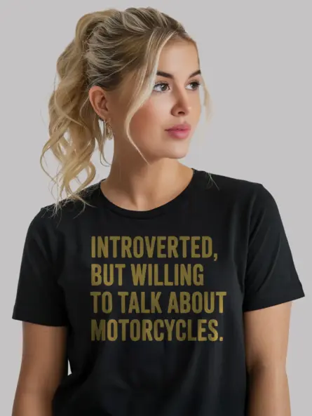 Bold Introvert Motorcycle T-Shirt – Vintage Humor for Bikers - Image 3