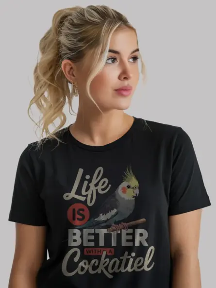 Life Is Better With a Cockatiel T-Shirt – Cute Graphic Tee for Bird Lovers - Image 6