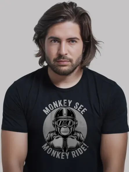 Powerful Monkey Biker T-Shirt – Ride Wild in Gritty Style - Image 3