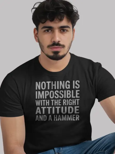 Nothing Is Impossible Hammer T-Shirt – Motivational Gift for Carpenters - Image 3