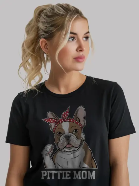 Pittie Mom T-Shirt – Cute Feminist Dog Lover Shirt for Women - Image 3