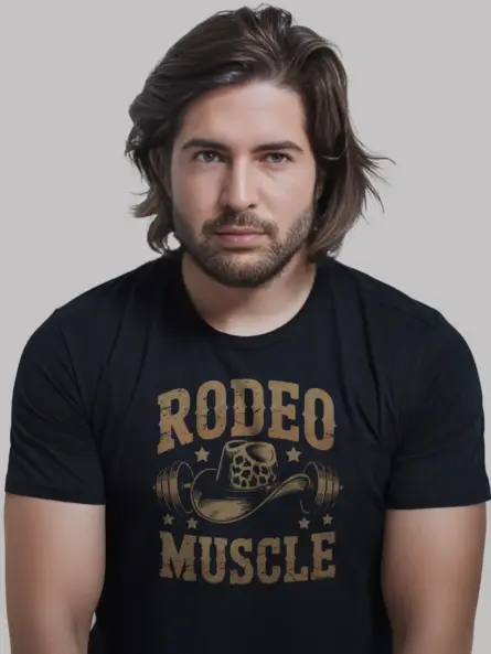Rodeo Muscle T-Shirt – Vintage Western Cowboy Gym Shirt - Image 3