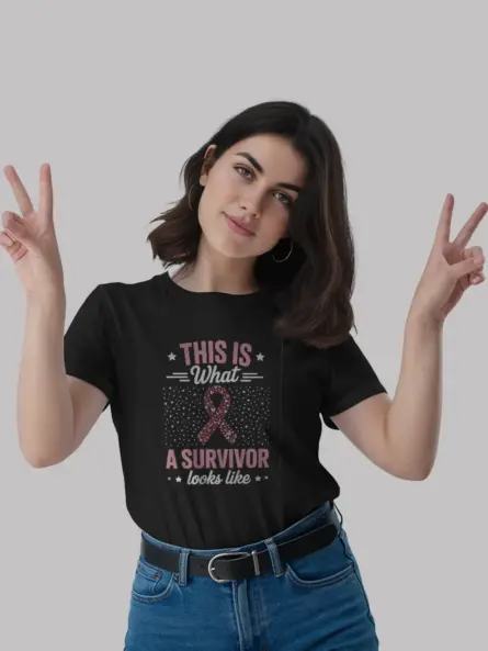 Empowering Breast Cancer Survivor Shirt – “This Is What a Survivor Looks Like” Tee - Image 3