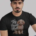 Black shirt front – Toy Poodle Mom text – toy poodle mom shirt
