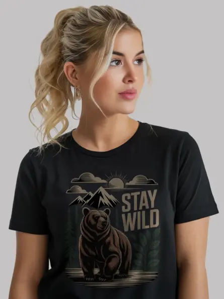 Vintage Bear Stay Wild T-Shirt - Image 3