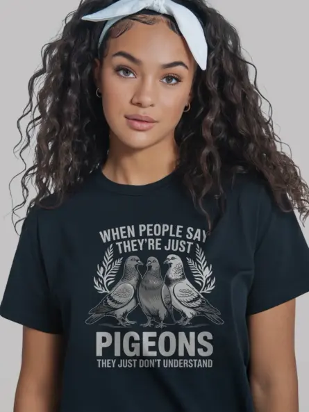 Stylized Pigeon Graphic T-Shirt for Birdwatchers and Urban Wildlife Fans - Image 3