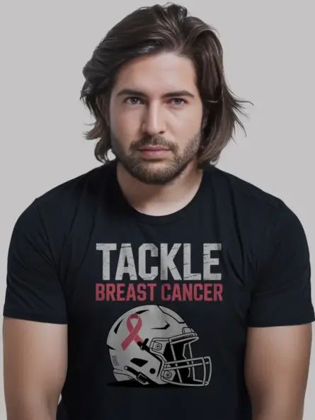 Tackle Breast Cancer Shirt – Bold Vintage Football Power Tee - Image 3