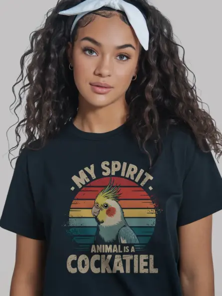 Vintage Cockatiel Spirit Animal T-Shirt - Image 3