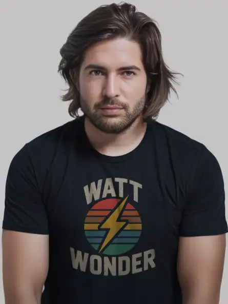 WATT WONDER Vintage Electrician T-Shirt - Image 3