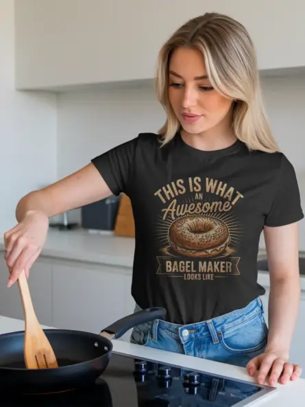 Bold Vintage Bagel Maker T-Shirt for Bakers - Image 9