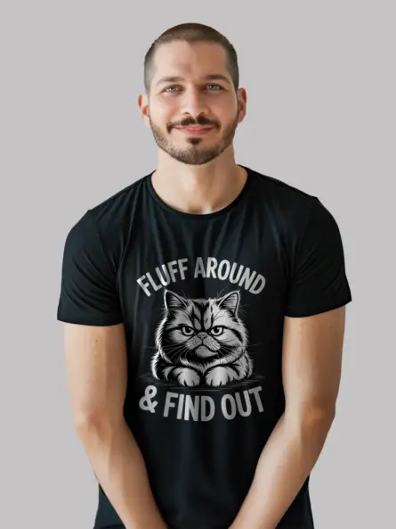 Grumpy Cat Shirt – Bold Funny Tee with Fluff Around & Find Out Attitude - Image 3