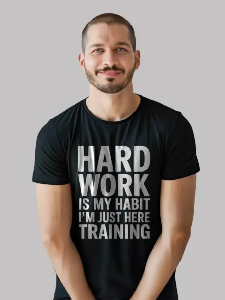 Power-Driven Training Motivation T-Shirt – Hard Work Is My Habit Gym Tee - Image 3