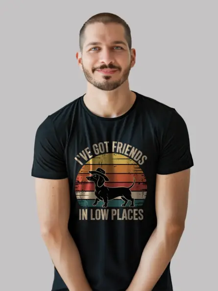 Dachshund Cowboy Shirt – Retro Sunset Western Dog Tee - Image 3