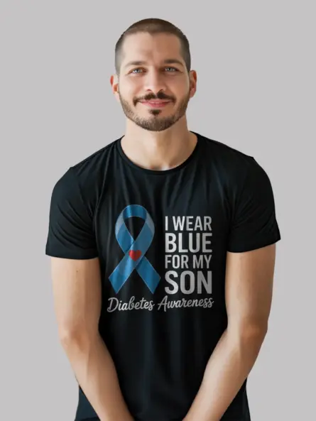 Supportive Diabetes Awareness Shirt for Son – Wear Blue with Pride - Image 3