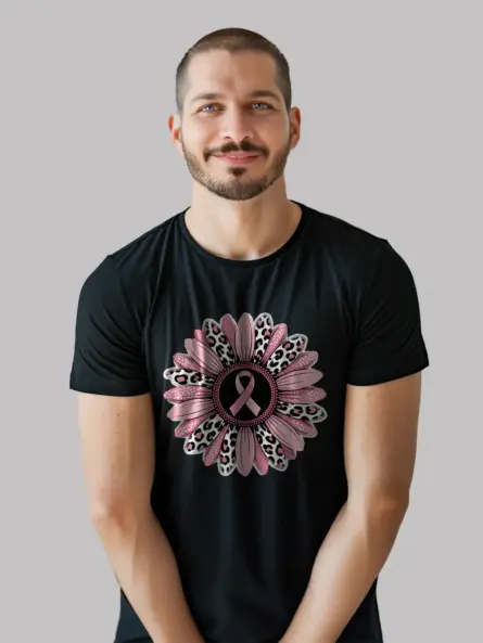 Pink Sunflower Breast Cancer Shirt – Stunning Floral Awareness Tee - Image 3