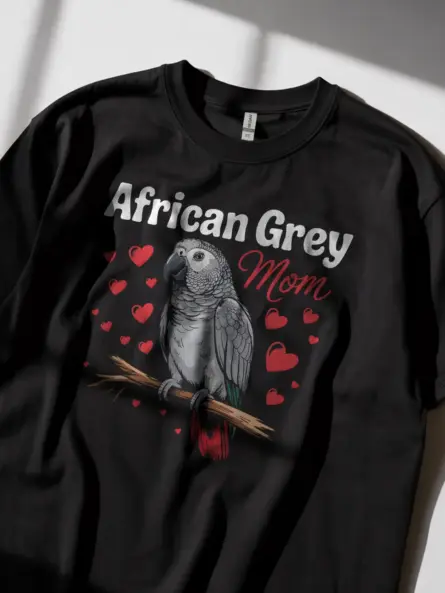 African Grey Parrot Mom T-Shirt for Bird Lovers - Image 8