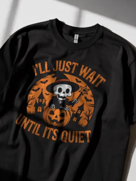Black – spooky skeleton pumpkin design – introvert halloween t-shirt