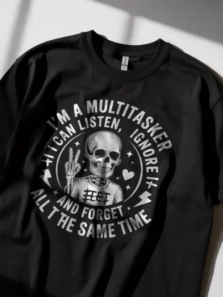 Black Shirt Lifestyle – Peace Sign Skeleton Tee for Adults – multitasker skeleton t-shirt