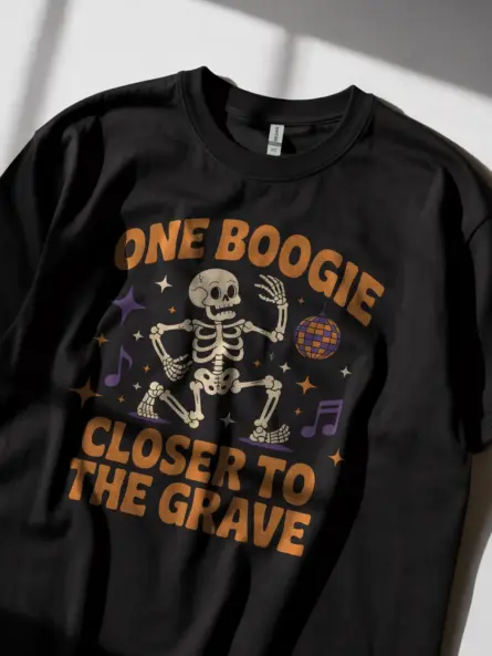 black lifestyle photo – retro funny Halloween apparel – stay spooky t-shirt