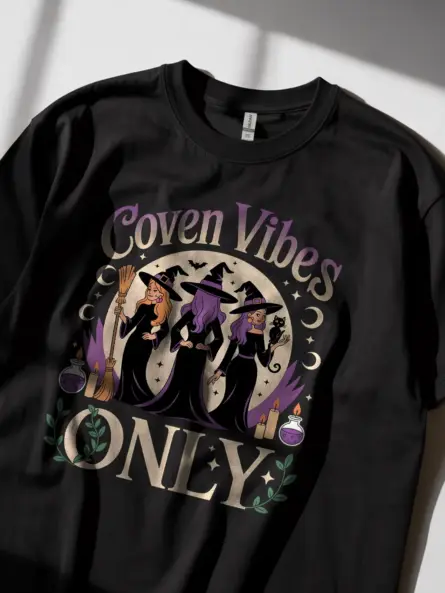 Black Tee - Coven Vibes Witch T-Shirt