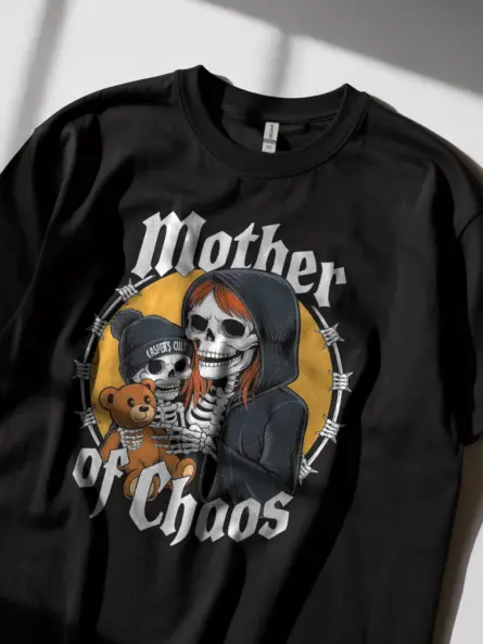 Mother of Chaos Gothic Mom Skeleton T-Shirt - Image 2