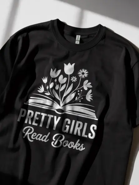 Pretty Girls Read Books T-Shirt – Feminine & Bold - Image 3
