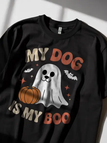 My Dog Is My Boo Halloween Ghost Dog T-Shirt - Image 2