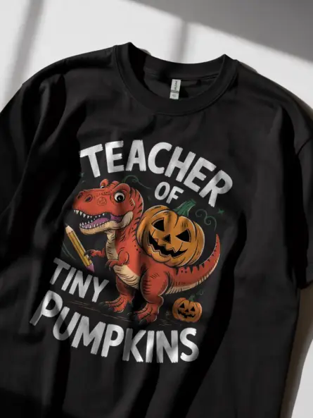 Teacher of Tiny Pumpkins Shirt – Cute Halloween Tee for Preschool & Elementary Teachers - Image 2