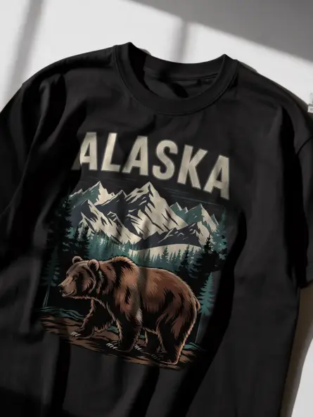 Alaska Grizzly Bear T-Shirt for Wilderness Adventure - Image 2