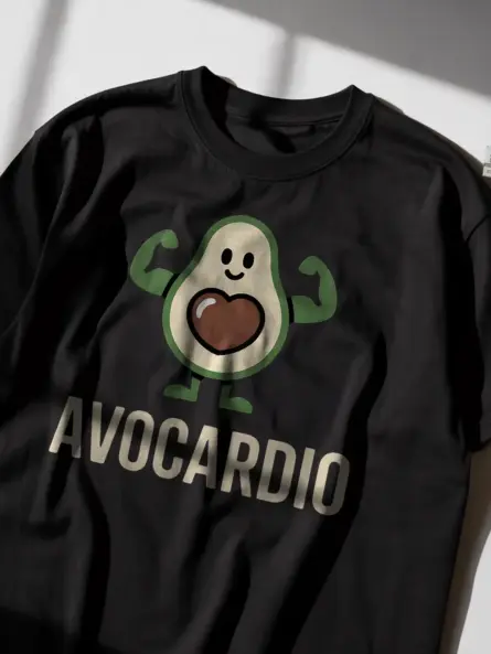Funny Avocado Gym Shirt – Avocardio Fitness Tee for Plant-Based Gains - Image 2