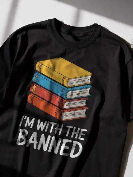 Bold Banned Books Shirt – Vintage Reader Humor Tee for Book Lovers - Image 2
