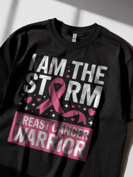 Empowering Breast Cancer Warrior Shirt – I Am The Storm Tee for Survivors - Image 3
