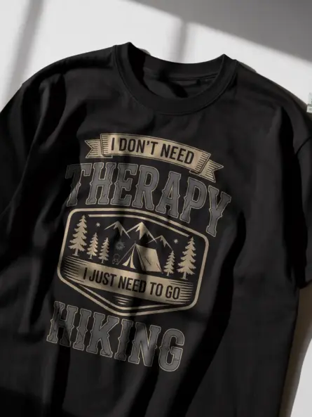 Vintage Camping Therapy Shirt – Funny Outdoors Hiking Tee - Image 2