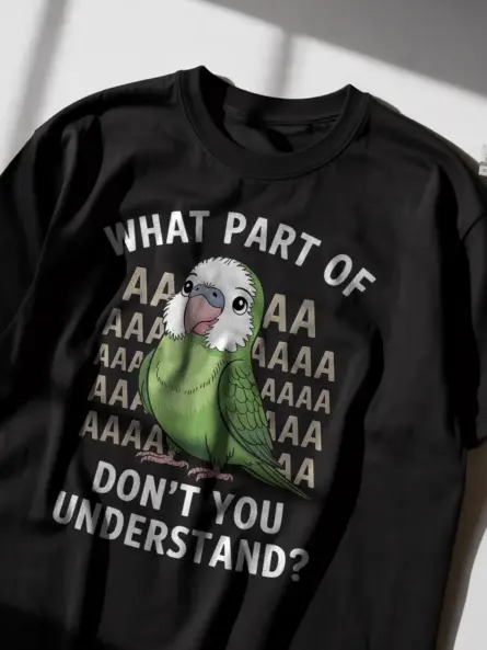 Cute Parakeet T Shirt – Funny Bird Lover Tee with Cartoon Design - Image 2