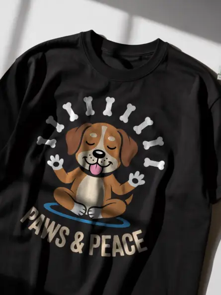 Dog Meditation T-Shirt – Peaceful Yoga Tee for Animal Lovers - Image 2