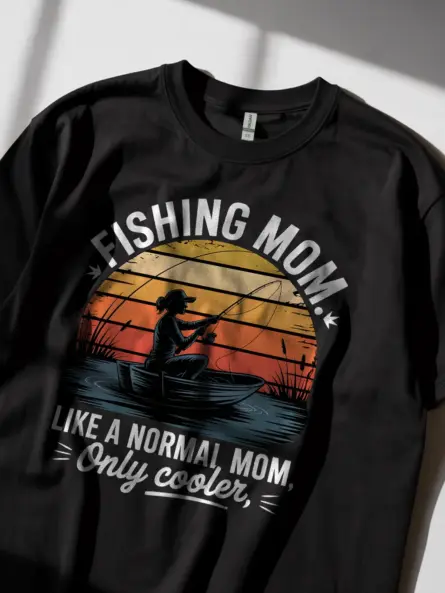 Fishing Mom Shirt – Cool Retro Graphic Tee for Outdoor Moms - Image 3