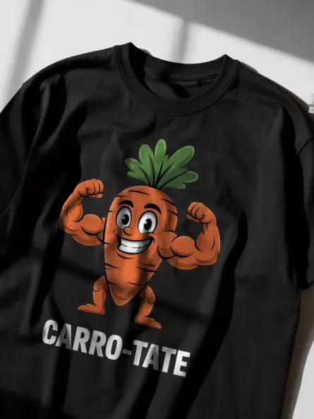 Funny Carrot T Shirt for Gym Lovers – Bold Meme Design Tee - Image 3