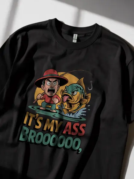 Funny Fishing Shirt – Bold Cartoon Meme Tee for Anglers with Humor - Image 2