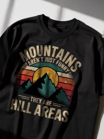 Funny Mountain Pun T-Shirt – Hill Areas Retro Hiking Tee - Image 2