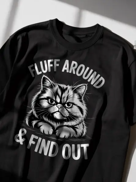 Grumpy Cat Shirt – Bold Funny Tee with Fluff Around & Find Out Attitude - Image 2