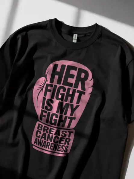 Bold & Powerful Her Fight Is My Fight Shirt – Breast Cancer Awareness Tee - Image 3