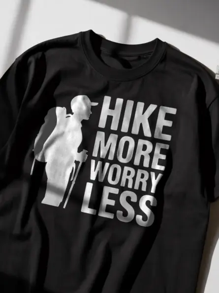 Hike More Worry Less T-Shirt for Outdoor Adventure Lovers - Image 2