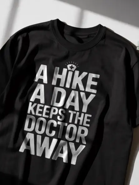 Powerful Hiking Quote Shirt – A Hike A Day Graphic Tee - Image 2