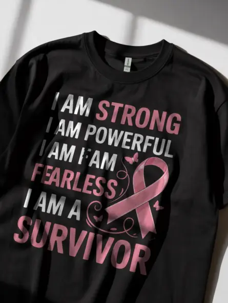 I Am Strong I Am Powerful Shirt – Fearless Survivor Motivation Tee - Image 3