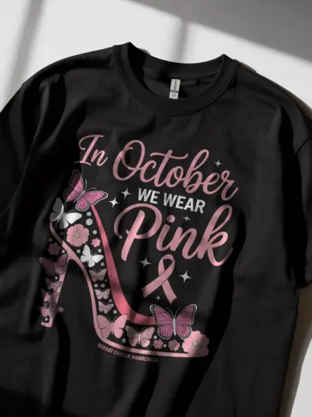 Black Lifestyle – Woman at Walk Event – in october we wear pink shirt