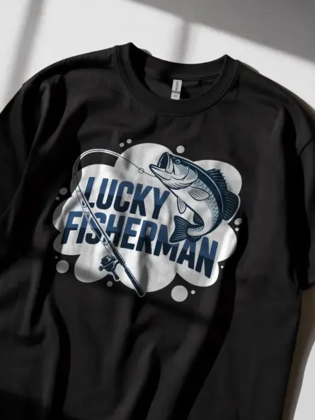 Lucky Fishing Shirt – Bold Logo Tee for Charter Crews & Bait Shop Staff - Image 3