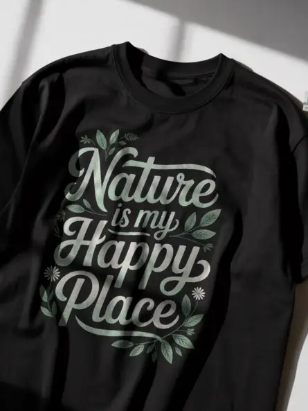 Mindful Nature T-Shirt for Women "Nature Is My Happy Place" - Image 2
