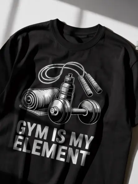 Bold Minimalist Gym Shirt – “Gym Is My Element” Fitness Tee for Motivated Athletes - Image 2