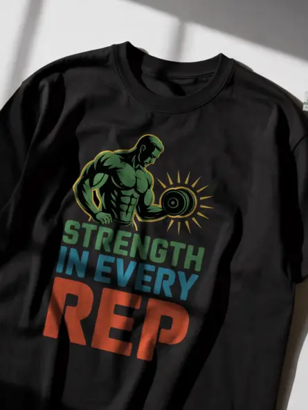 Powerful Motivational Gym Shirt – Strength in Every Rep Tee for Lifters - Image 2